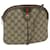 GUCCI GG Canvas Web Sherry Line Shoulder Bag PVC Beige Green Red Auth 61211  ref.1176907