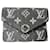 Louis Vuitton Monogram Denim Victorine M Wallet81859 Silver gray NEW Grey Leather Cloth  ref.1177257