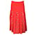 Autre Marque Rojo Duncan / Falda midi de lana plisada con detalle de ojales plateada Roja  ref.1177536