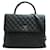 Chanel CC Caviar Top Handle Handbag A92991 Black Leather  ref.1177738