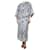 Eres Navy blue and white silk printed robe - size S/M  ref.1177824