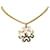 Chanel Gold CC Anhänger Halskette Golden Metall Vergoldet  ref.1177895