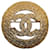 Chanel Gold CC Brosche Golden Metall Vergoldet  ref.1177909