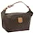 Céline CELINE Macadam Canvas Hand Bag PVC Leather Brown Auth am5353  ref.1178151