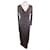 Vera Wang Drapiertes langes Abendkleid in dunklem Taupe Braun Polyester Elasthan  ref.1178255