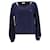 Tommy Hilfiger Jersey con cuello en V de puro algodón para mujer en algodón azul  ref.1178780