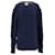 Tommy Hilfiger Herrenpullover aus Wollmischung mit Zopfmuster Marineblau Baumwolle  ref.1178839