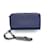 Prada Cartera de cuero azul con cadena WOC Wristlet Zippy Wallet Lienzo  ref.1178899