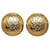 Chanel Gold CC Clip On Earrings Golden Metal Gold-plated  ref.1178999