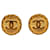 Chanel Gold CC Clip On Earrings Golden Metal Gold-plated  ref.1179027