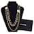 Chanel Vintage Gold Hardware y cinturón de cadena de cuero negro  ref.1179058