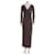 Vestido de noite drapeado cinza Vera Wang Taupe Poliéster Elastano  ref.1179079