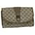 GUCCI GG Canvas Web Sherry Line Clutch Bag PVC Beige Green Red Auth 61258  ref.1179139
