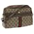 GUCCI GG Canvas Web Sherry Line Shoulder Bag PVC Beige Green Red Auth yk9773  ref.1179191