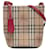 Borsa a secchiello Lorne Burberry marrone Haymarket Check Beige Pelle Tela Vitello simile a un vitello Panno  ref.1179520