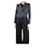 Saint Laurent Dark grey cropped pinstripe jacket - size UK 14 Wool  ref.1179557