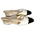 sandalias Chanel con tira trasera Blanco Beige Charol  ref.1179566