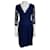 Diane Von Furstenberg Vestido cruzado de encaje azul medianoche Juliana de DvF Azul oscuro  ref.1179830