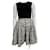 Diane Von Furstenberg DvF Jeannie Leopard Print Dots Skater Dress Black White Silk Viscose  ref.1179835
