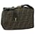 FENDI Zucca Canvas Vanity Cosmetic Pouch Black Brown Auth 61795  ref.1180444