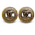 Chanel Gold CC Clip On Earrings Golden Metal Gold-plated  ref.1181268