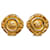 Chanel Gold CC Clip On Earrings Golden Metal Gold-plated  ref.1181302