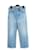 Céline Slimane Mom Wide Leg Crop FR38/40 Coton Bleu  ref.1181815
