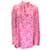 Autre Marque Balenciaga Rosa Multi 2021 Top estampado floral com decote em gravata Poliéster  ref.1181882