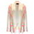Autre Marque L'anziano condizionatore Ivory / Maglione cardigan in maglia di seta rosa con apertura frontale multipla Crudo  ref.1181886