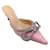 Autre Marque Mach & Mach Pink Crystal Embellished Satin Mules Cloth  ref.1181898