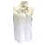 Autre Marque Chanel Weißes, ärmelloses Button-Down-Oberteil mit Bindekragen und Kragen Polyester  ref.1181919