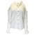 Autre Marque Chanel Elfenbeinfarbene Seidenbluse mit CC-Logo und Knöpfen an der Schulter Roh  ref.1181923