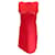 Autre Marque Robe trapèze en tricot de viscose sans manches à coutures en treillis géométrique rouge Alaia  ref.1181926