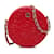 Rote Chanel-Ziegenleder-Kamelien-runde Umhängetasche  ref.1182153