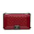 Red Chanel Medium Lambskin Boy Flap Bag Leather  ref.1182156