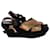 Marni Cross-Strap Platform Sandals in Bronze Leather Metallic  ref.1182702