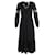 Michael Michael Kors Vestido midi con ribetes de encaje en seda negra Negro  ref.1182718