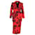Conjunto Balenciaga Floral Hourglass Blazer e Saia em Algodão Vermelho  ref.1182750