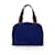 Yves Saint Laurent Vintage blaue Satin-YSL-Logo-Satchel-Handtasche Leinwand  ref.1182761