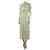 Dries Van Noten Vestido de seda verde transparente con estampado floral - talla UK 12  ref.1182779