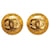 Chanel Gold CC-Ohrclips Golden Metall Vergoldet  ref.1182894