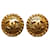 Pendientes de clip Chanel Gold CC Dorado Metal Chapado en oro  ref.1182907