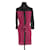 Louis Vuitton Silk dress Dark red  ref.1183338