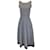 Alaïa Alaia Navy Blue / White Sleeveless Jacquard Knit Midi Dress Viscose  ref.1184084