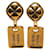 Pendientes colgantes con placa con logo dorado de Chanel Metal Chapado en oro  ref.1184479