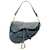 Dior Blue Oblique Denim Saddle Bag Leather Pony-style calfskin Cloth  ref.1184489