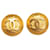 Chanel Gold CC Clip On Earrings Golden Metal Gold-plated  ref.1184529