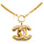 Colar de Pingente Chanel Gold CC Dourado Metal Banhado a ouro  ref.1184533