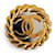 Chanel Gold CC Runde Brosche Golden Metall Vergoldet  ref.1184553