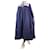 Autre Marque Blue fil coupé long sleeve midi dress - size M Cotton  ref.1184678